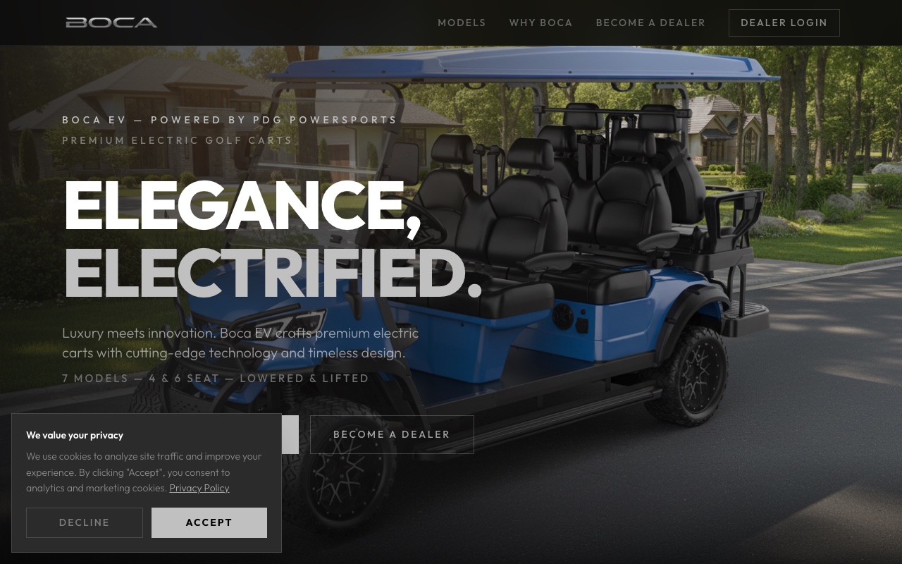Boca EV website homepage